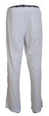 John Galliano White Cotton Logo Loose Men Pants -   -  John Galliano.
