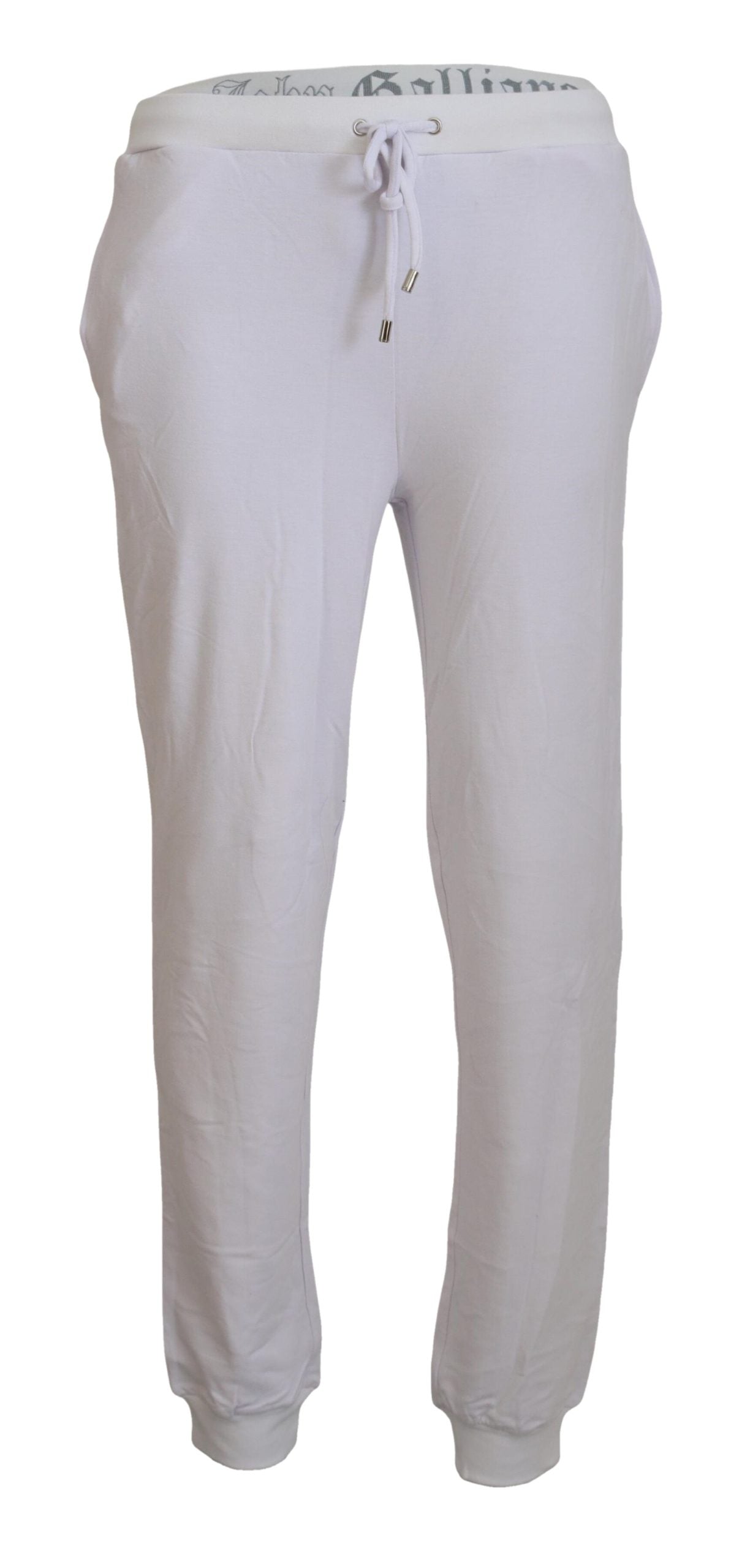 John Galliano White Cotton Logo Mens Jogger Pants -   -  John Galliano.