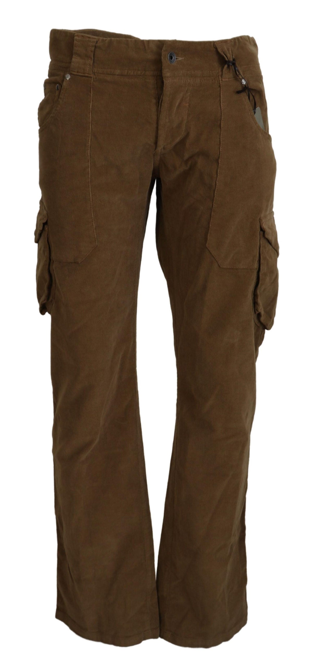 Ermanno Scervino Brown Cotton Corduroy Cargo Pants -   -  Ermanno Scervino.