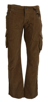 Ermanno Scervino Brown Cotton Corduroy Cargo Pants -   -  Ermanno Scervino.