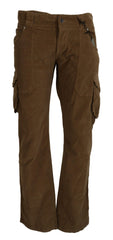 Ermanno Scervino Brown Cotton Corduroy Cargo Pants -   -  Ermanno Scervino.