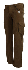 Ermanno Scervino Brown Cotton Corduroy Cargo Pants -   -  Ermanno Scervino.