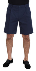 Dolce & Gabbana Blue Chinos Cotton Stretch Casual Shorts -   -  Dolce & Gabbana.