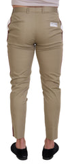 Dolce & Gabbana White Brown Slim Fit Chino Pants -   -  Dolce & Gabbana.