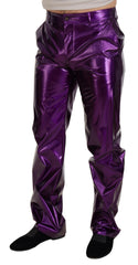 Dolce & Gabbana Purple Shining Men Casual Pants -   -  Dolce & Gabbana.
