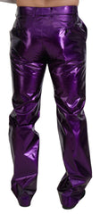 Dolce & Gabbana Purple Shining Men Casual Pants -   -  Dolce & Gabbana.