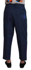 Dolce & Gabbana Blue Cotton Men Cropped Pants -   -  Dolce & Gabbana.