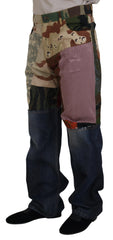 Dolce & Gabbana Multicolor Silk Patchwork Men Denim Jeans -   -  Dolce & Gabbana.