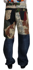 Dolce & Gabbana Multicolor Silk Patchwork Men Denim Jeans -   -  Dolce & Gabbana.