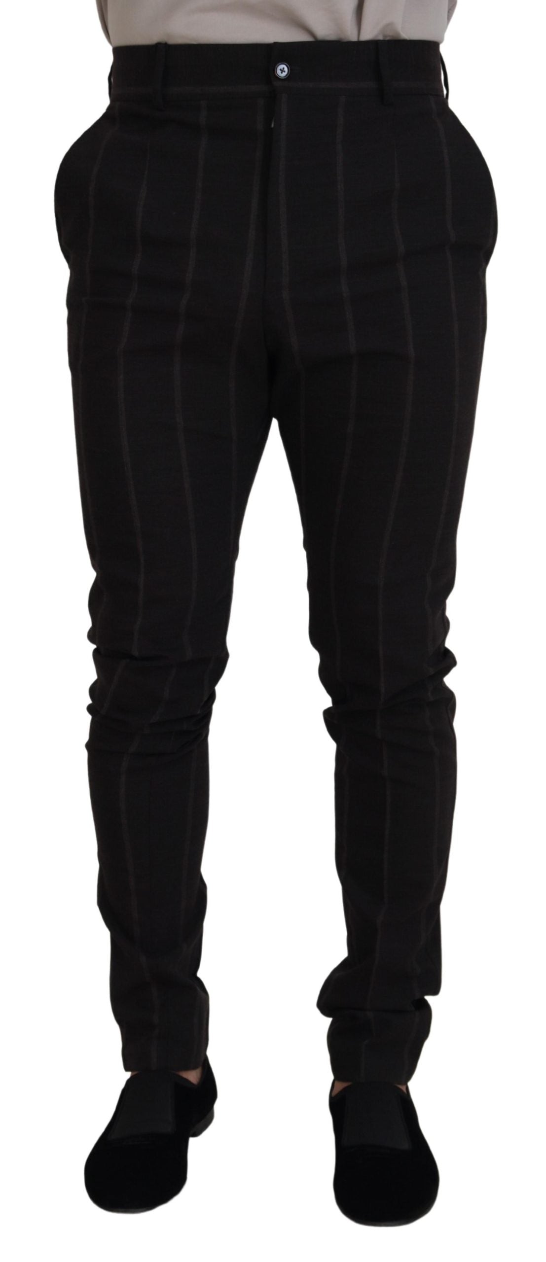 Dolce & Gabbana Black Wool Chino Formal Men Pants - - Dolce & Gabbana.