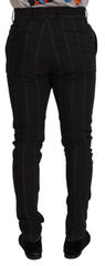 Dolce & Gabbana Black Wool Chino Formal Men Pants - - Dolce & Gabbana.