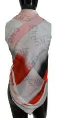 Costume National Gray Red Shawl Foulard Wrap Scarf - - Costume National.