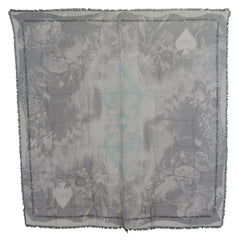 Costume National Gray Print Shawl Foulard Fringes Scarf - - Costume National.