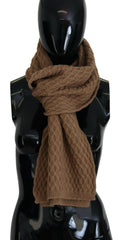 Dolce & Gabbana Dark Brown Wrap Shawl Knitted Camel Scarf - - Dolce & Gabbana.