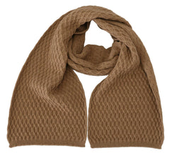 Dolce & Gabbana Dark Brown Wrap Shawl Knitted Camel Scarf - - Dolce & Gabbana.