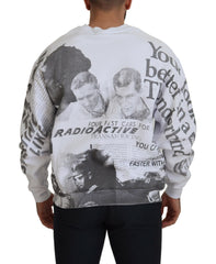 MSGM White Cotton Crewneck Pullover Sweatshirt Sweater -   -  MSGM.