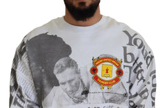 MSGM White Cotton Crewneck Pullover Sweatshirt Sweater -   -  MSGM.