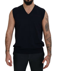 Paolo Pecora Milano Black Cotton V-neck Sleeveless Tank T-shirt -   -  Paolo Pecora Milano.