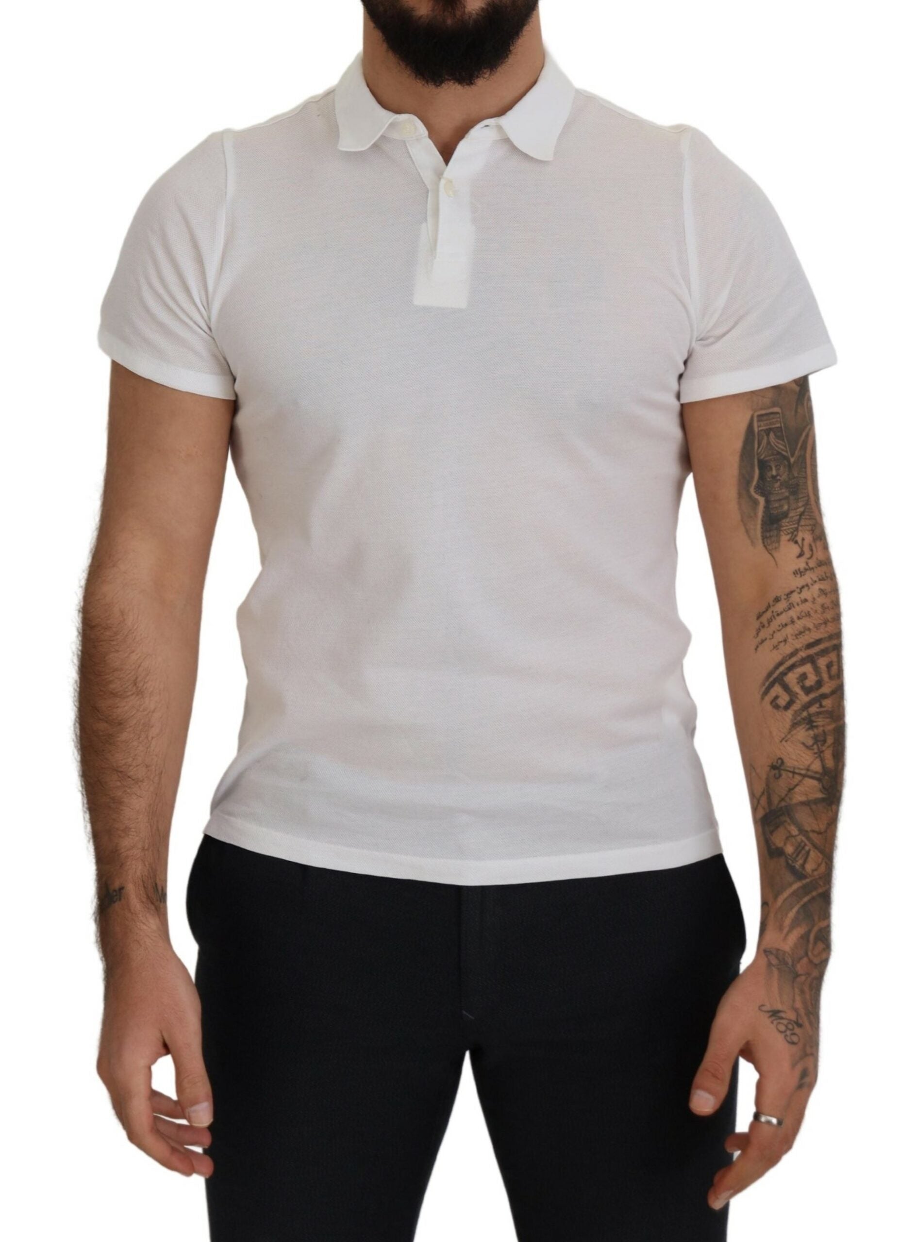 FRADI White Cotton Collared Short Sleeves Polo T-shirt -   -  FRADI.