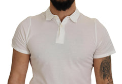 FRADI White Cotton Collared Short Sleeves Polo T-shirt -   -  FRADI.