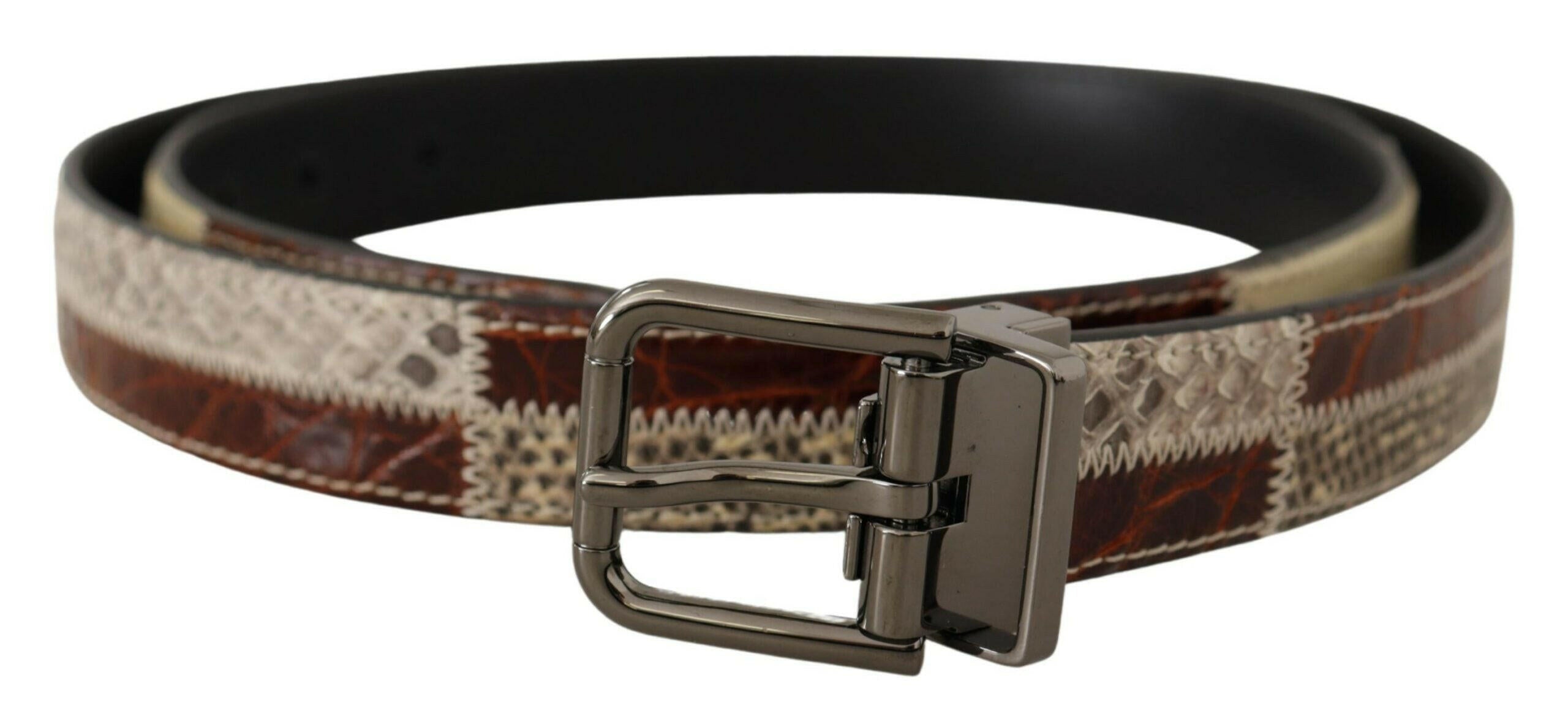 Dolce & Gabbana Multicolor Exotic Leather Patchwork Metal Belt -   -  Dolce & Gabbana. Dolce & Gabbana Multicolor Exotic Leather Patchwork Metal Belt -   -  Dolce & Gabbana.
