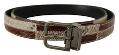 Dolce & Gabbana Multicolor Exotic Leather Patchwork Metal Belt -   -  Dolce & Gabbana.