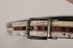 Dolce & Gabbana Multicolor Exotic Leather Patchwork Metal Belt -   -  Dolce & Gabbana.