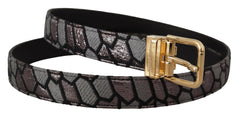 Dolce & Gabbana Multicolor Patchwork Leather Gold Jaquard Belt -   -  Dolce & Gabbana.