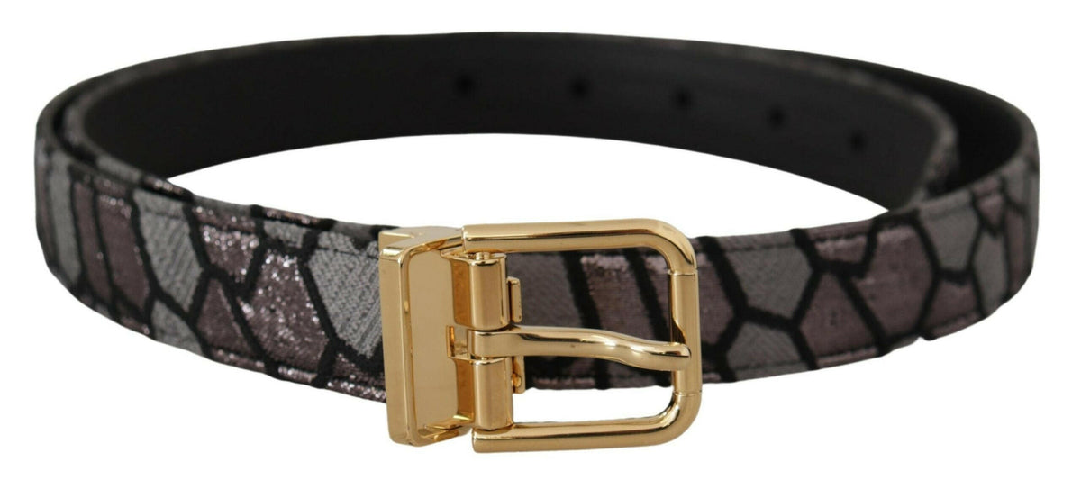 Dolce & Gabbana Multicolor Patchwork Leather Gold Jaquard Belt -   -  Dolce & Gabbana.