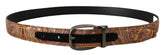 Dolce & Gabbana Multicolor Embossed Leather Black Metal Buckle Belt -   -  Dolce & Gabbana.
