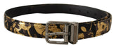 Dolce & Gabbana Multicolor Jacquard Leather Logo Metal Buckle Belt -   -  Dolce & Gabbana.