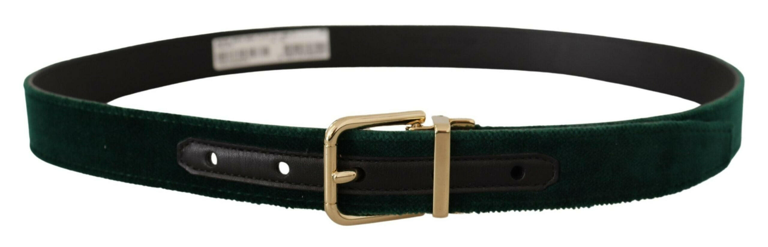 Dolce & Gabbana Green Velvet Leather Gold Metal Logo Belt -   -  Dolce & Gabbana. Dolce & Gabbana Green Velvet Leather Gold Metal Logo Belt -   -  Dolce & Gabbana.