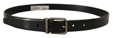 Dolce & Gabbana Black Vernice Puntinata Leather Silver Tone Metal Belt -   -  Dolce & Gabbana.