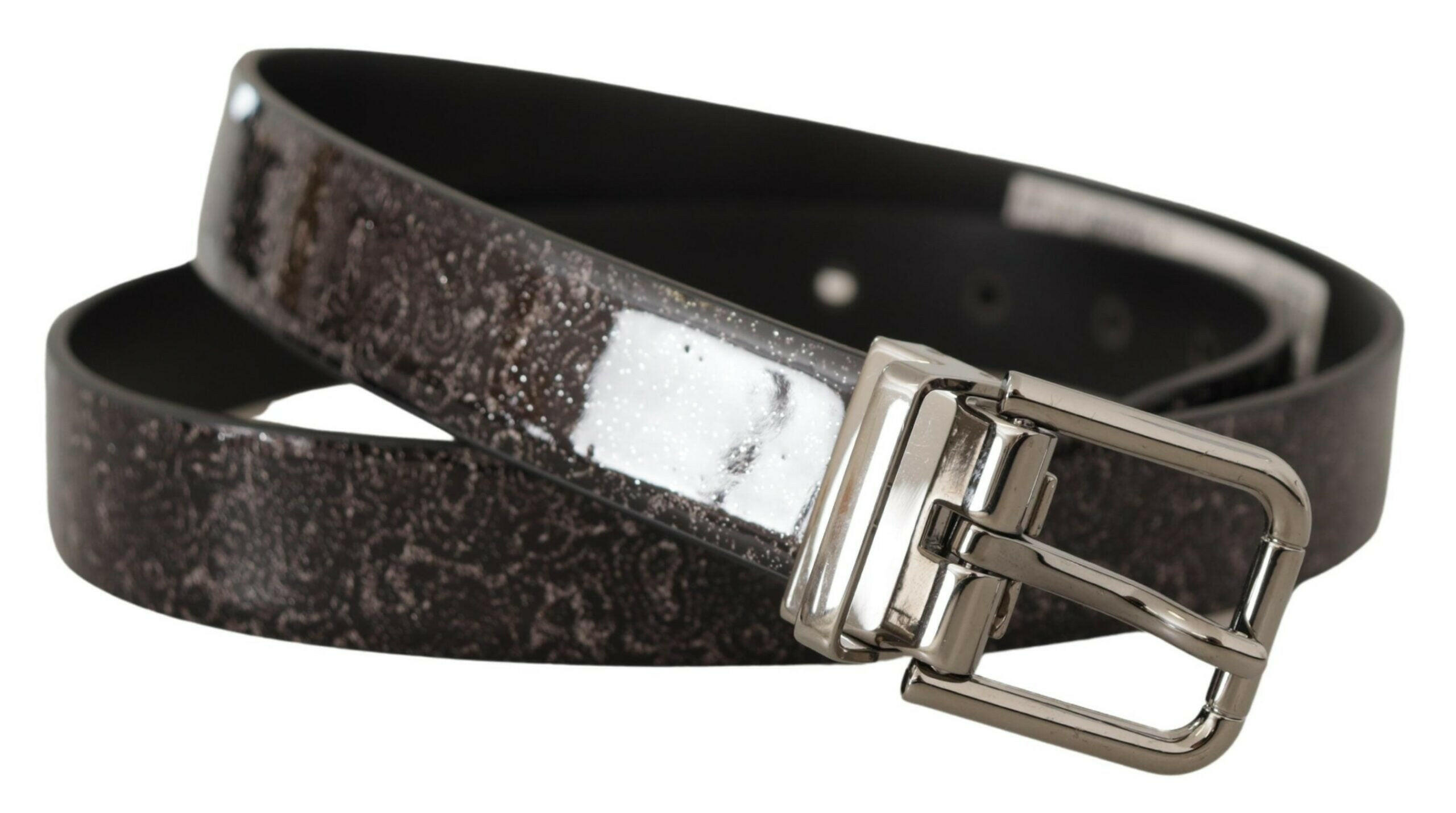 Dolce & Gabbana Black Goccia Glitter Patent Leather Buckle Vernice Belt -   -  Dolce & Gabbana. Dolce & Gabbana Black Goccia Glitter Patent Leather Buckle Vernice Belt -   -  Dolce & Gabbana.