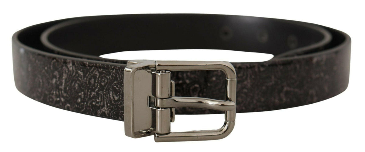 Dolce & Gabbana Black Goccia Glitter Patent Leather Buckle Vernice Belt -   -  Dolce & Gabbana.