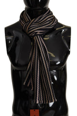 Missoni Multicolor Stripes Wool Knit Fringe Shawl Scarf -   -  Missoni.
