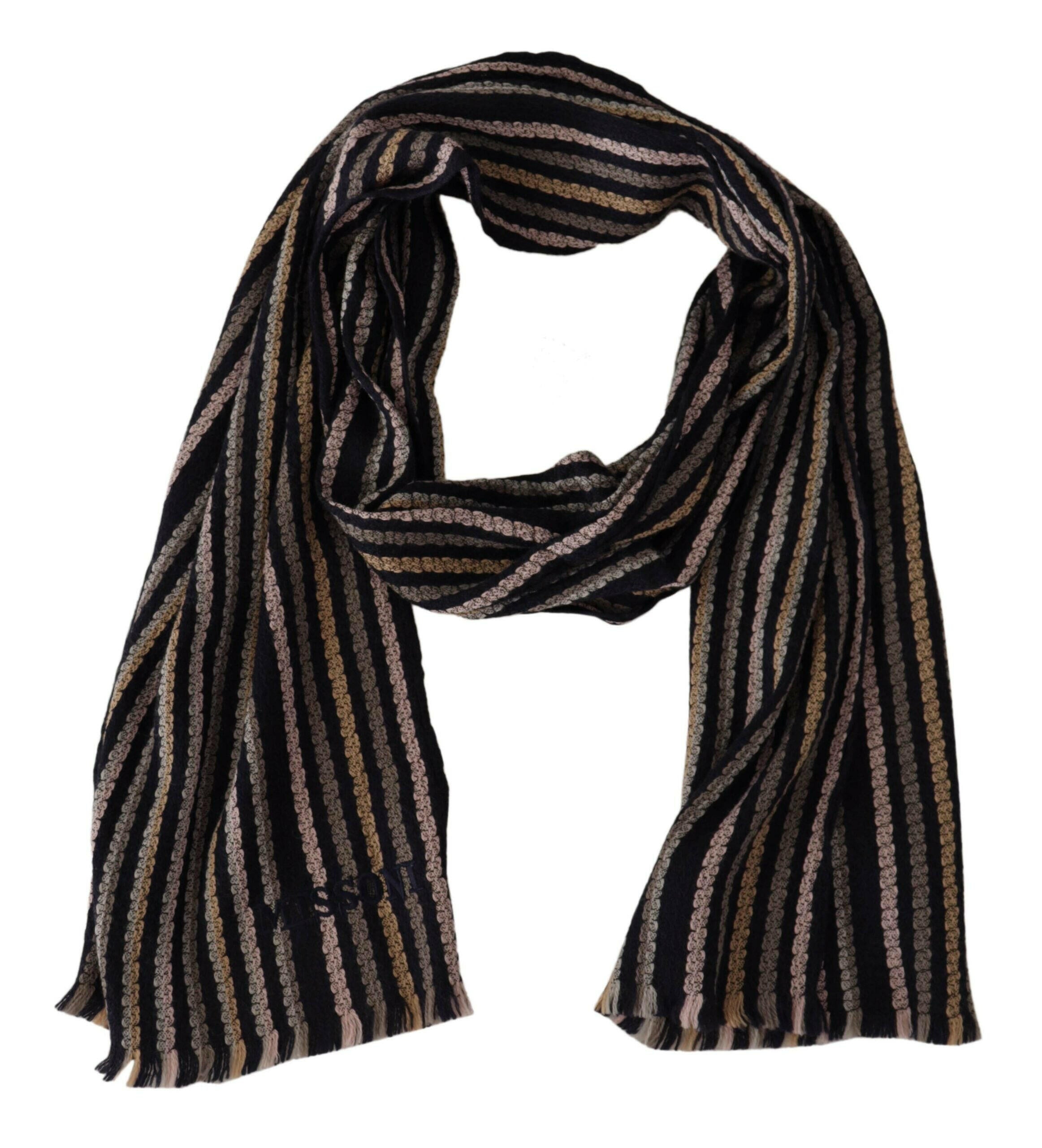 Missoni Multicolor Stripes Wool Knit Fringe Shawl Scarf -   -  Missoni. Missoni Multicolor Stripes Wool Knit Fringe Shawl Scarf -   -  Missoni.
