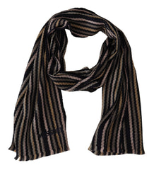Missoni Multicolor Stripes Wool Knit Fringe Shawl Scarf -   -  Missoni.