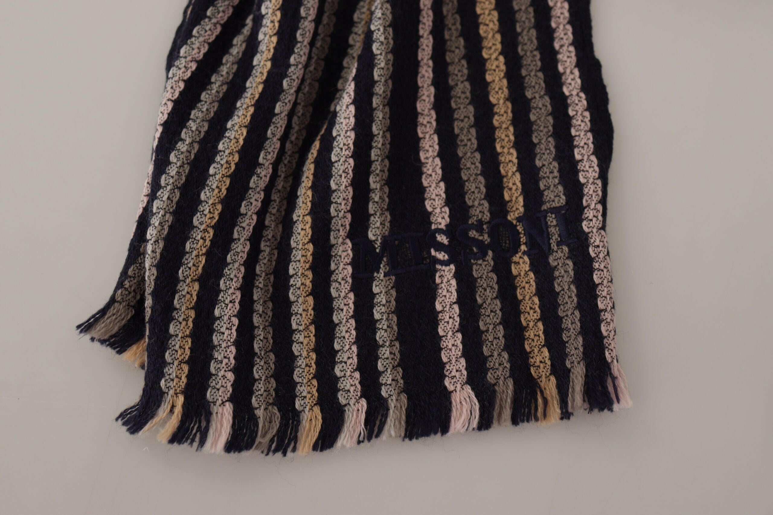 Missoni Multicolor Stripes Wool Knit Fringe Shawl Scarf -   -  Missoni. Missoni Multicolor Stripes Wool Knit Fringe Shawl Scarf -   -  Missoni.