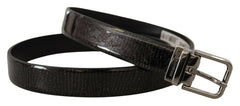 Dolce & Gabbana Black Leather Vernice Metal Buckle Belt - - Dolce & Gabbana.