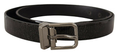 Dolce & Gabbana Black Leather Vernice Metal Buckle Belt - - Dolce & Gabbana.