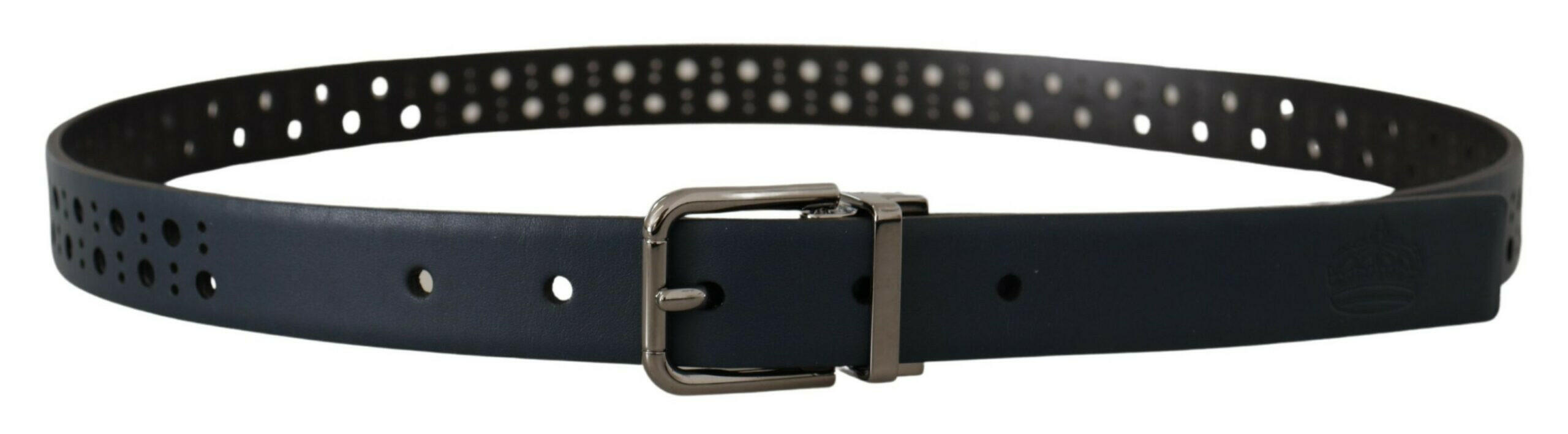 Dolce & Gabbana Navy Blue Perforated Leather Skinny Metal Buckle Belt -   -  Dolce & Gabbana. Dolce & Gabbana Navy Blue Perforated Leather Skinny Metal Buckle Belt -   -  Dolce & Gabbana.