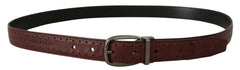 Dolce & Gabbana Brown Perforated Leather Metal Buckle Belt -   -  Dolce & Gabbana.