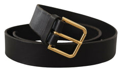 Dolce & Gabbana Brown Gold Metal Logo Buckle Calf Leather Belt -   -  Dolce & Gabbana.