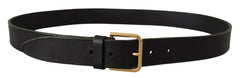 Dolce & Gabbana Brown Gold Metal Logo Buckle Calf Leather Belt -   -  Dolce & Gabbana.