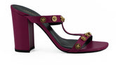 Versace Elegant Purple Calf Leather High Sandals -   -  Versace.