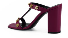 Versace Elegant Purple Calf Leather High Sandals -   -  Versace.