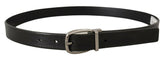 Dolce & Gabbana Black Leather Silver Chrome Metal Logo Buckle Belt -   -  Dolce & Gabbana.