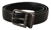 Dolce & Gabbana Black Calf Leather Logo Metal Buckle Belt -   -  Dolce & Gabbana.