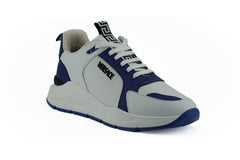 Versace Elegant Blue and White Leather Sneakers -   -  Versace.
